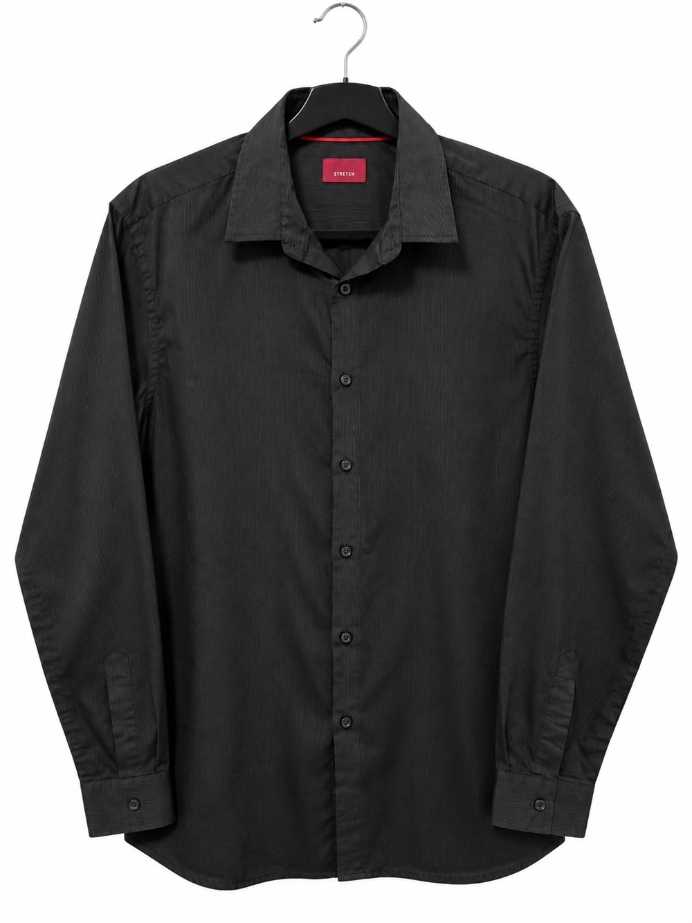 Alfani Slim Fit Stretch Black Micro-Stripe Button-Down Shirt – Men’s Large